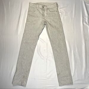 Mens Levi's 511 Skinny 30x30 Straight Leg Light Grey White Denim Jeans
